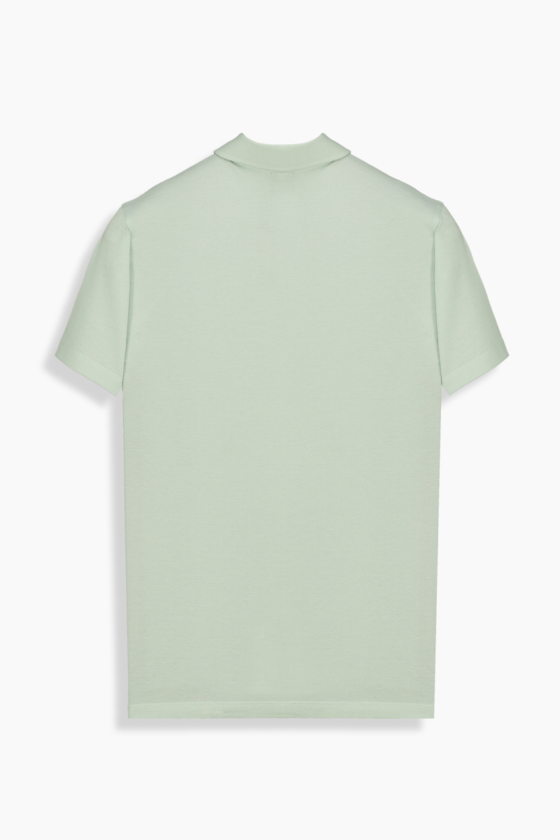 Regular Fit Polo Yaka Pamuklu Yeşil Tişört - 2