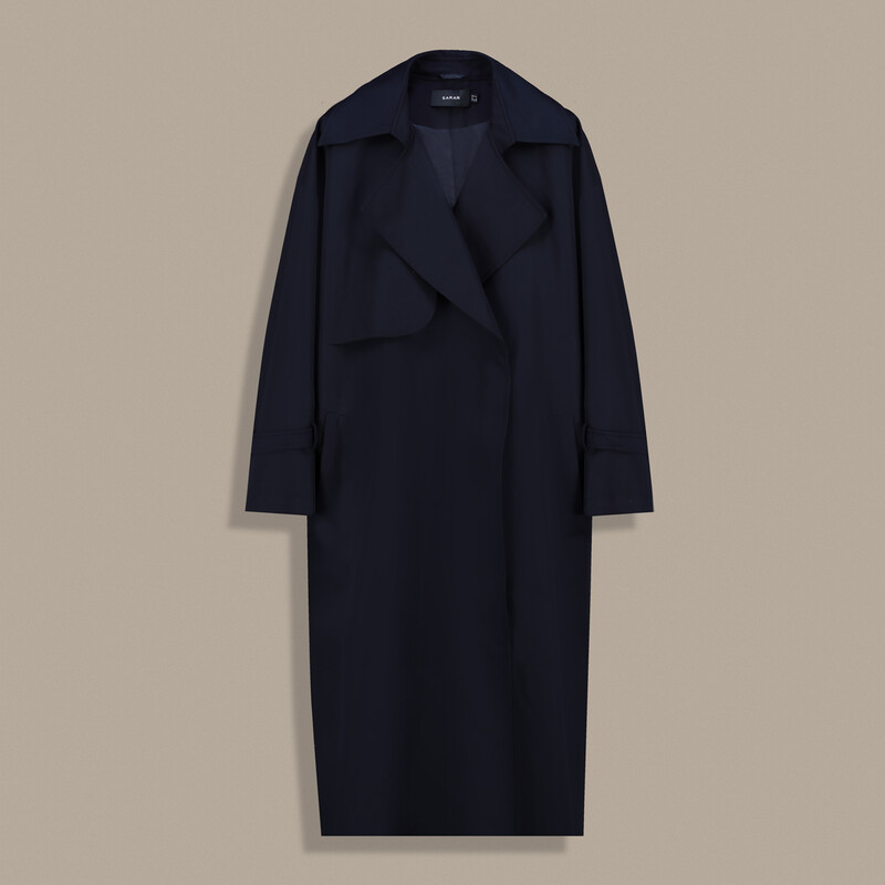 Kadın Lacivert Trençkot 