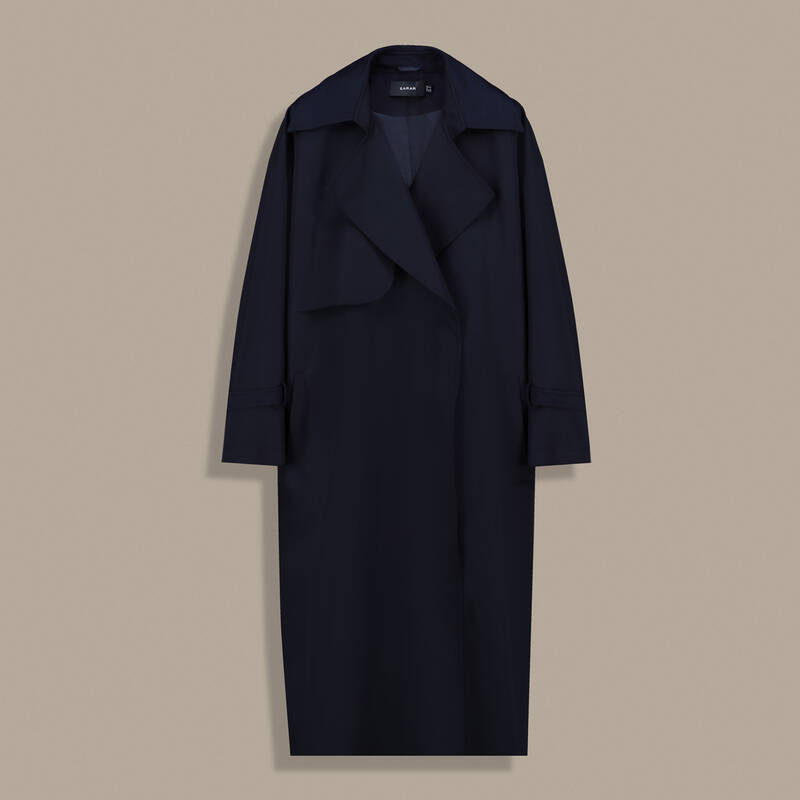 Kadın Lacivert Trençkot - 1