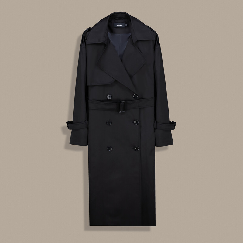 Kadın Siyah Trençkot - SARAR WOMAN