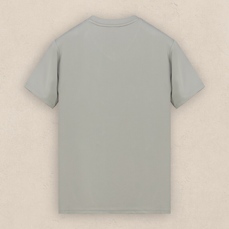 V Yaka Gri Tişört - SARAR