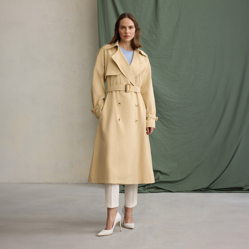Bej Kadın Trençkot 