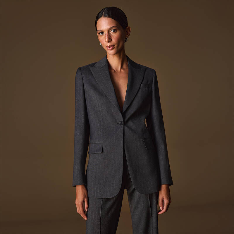 Cleir Çizgili Antrasit Ceket - 1