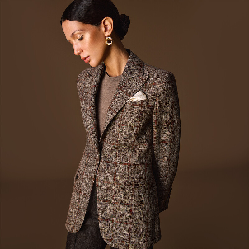 Cleir Kareli Açık Kahverengi Ceket 