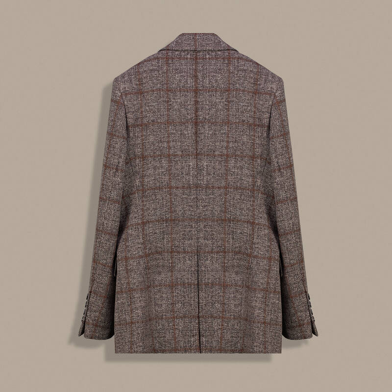 Cleir Kareli Açık Kahverengi Ceket - 3