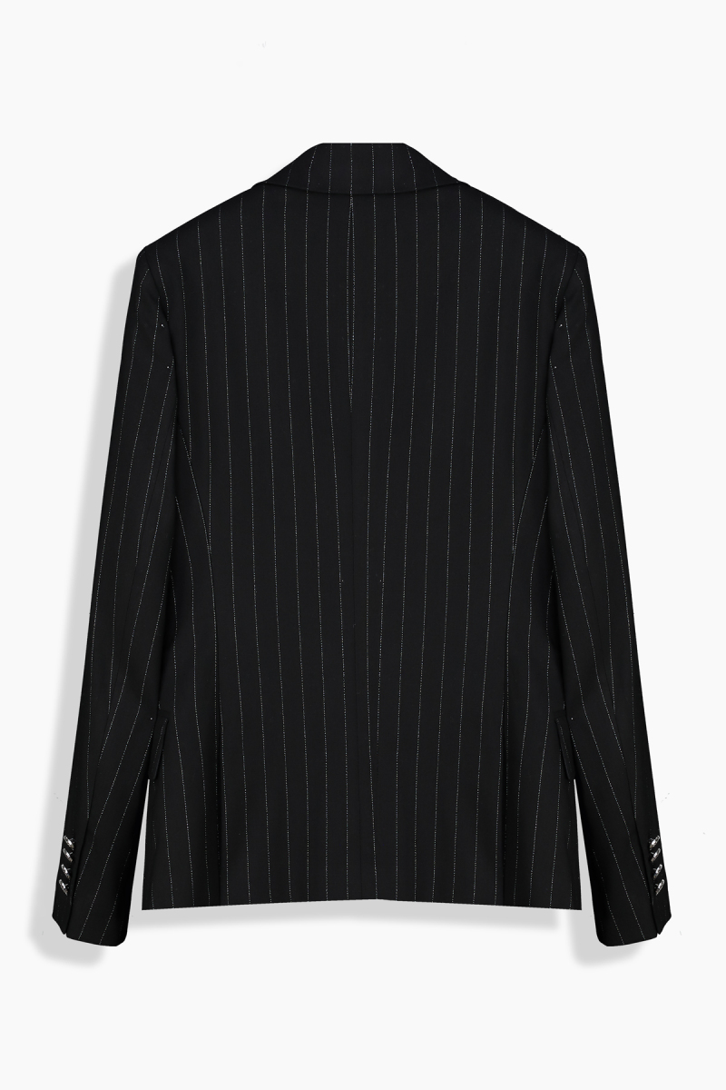 Fleet Çizgili Siyah Ceket - 2