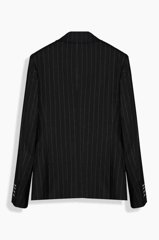Fleet Çizgili Siyah Ceket - SARAR WOMAN