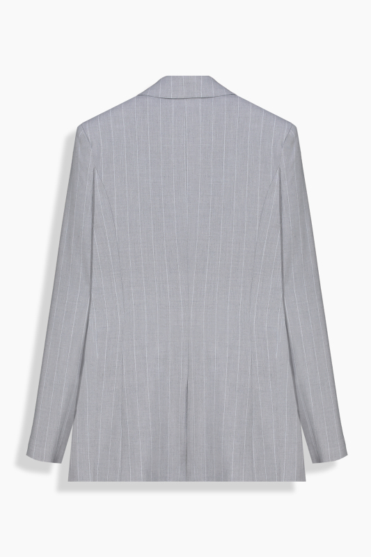 Gloriana Çizgili Gri Ceket - SARAR WOMAN
