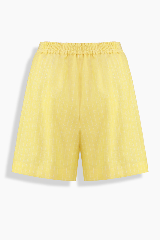 Lori Çizgili Açık Sarı Şort - SARAR WOMAN