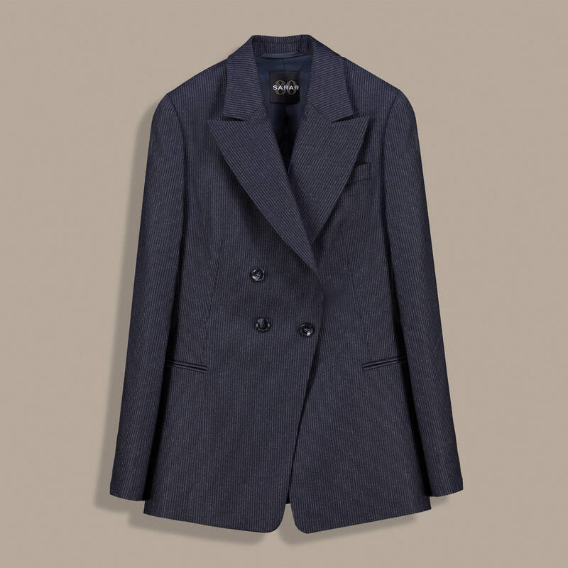 Mara Çizgili Lacivert Ceket - 2