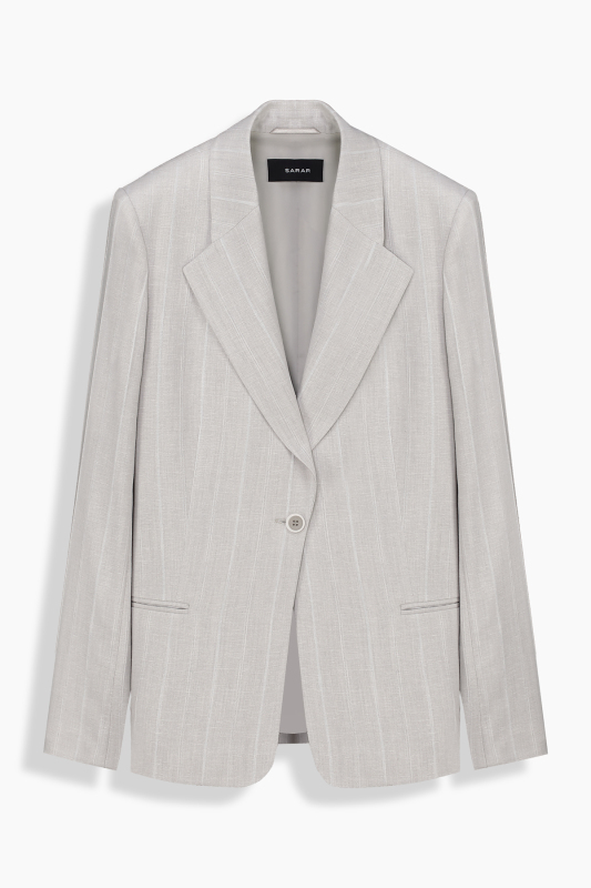 Perrie Çizgili Bej Ceket - SARAR WOMAN