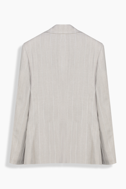 Perrie Çizgili Bej Ceket - SARAR WOMAN