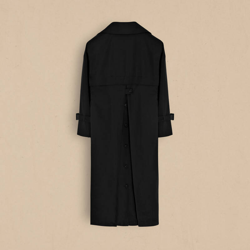 Kadın Siyah Trençkot - 4