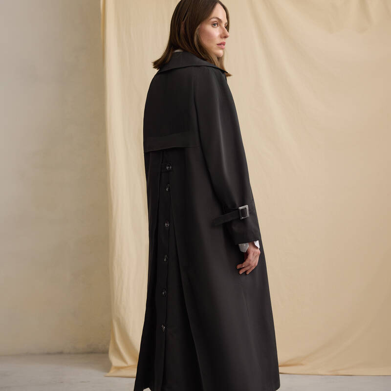 Kadın Siyah Trençkot - 2