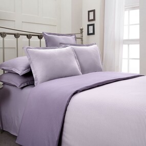 Fancy Stripe Lila King Size Nevresim Takımı - SAREV