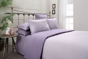 Fancy Stripe Lila King Size Nevresim Takımı - SAREV