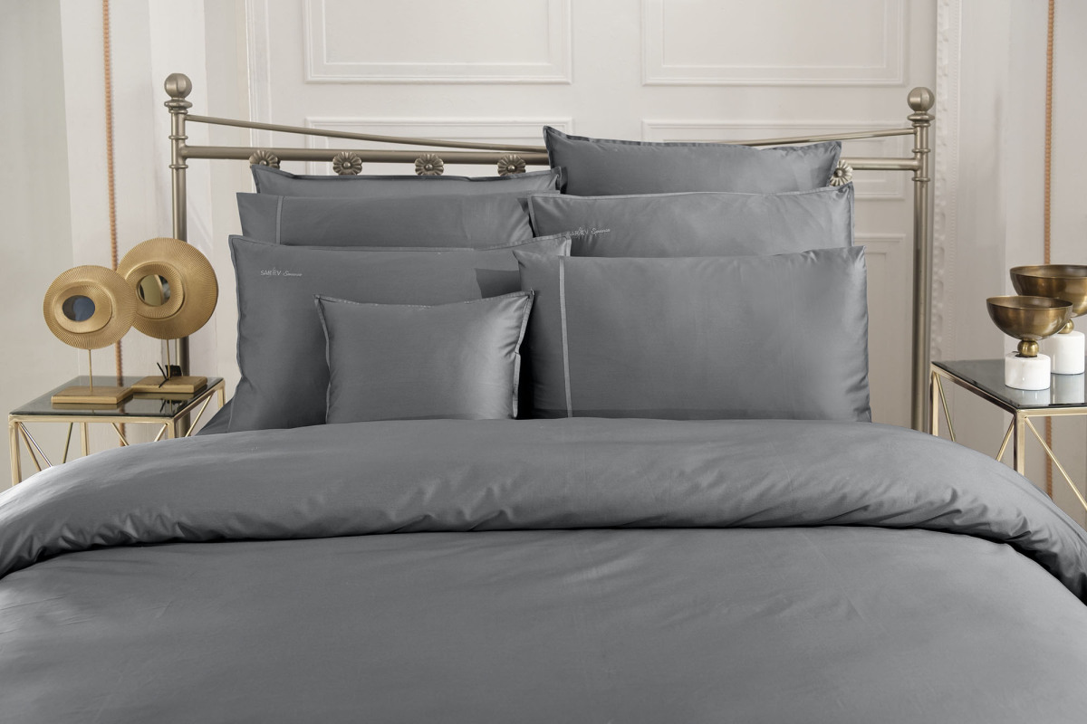Sartoria Pamuk Saten Nevresim Takımı Çift Kişilik Gri - 2