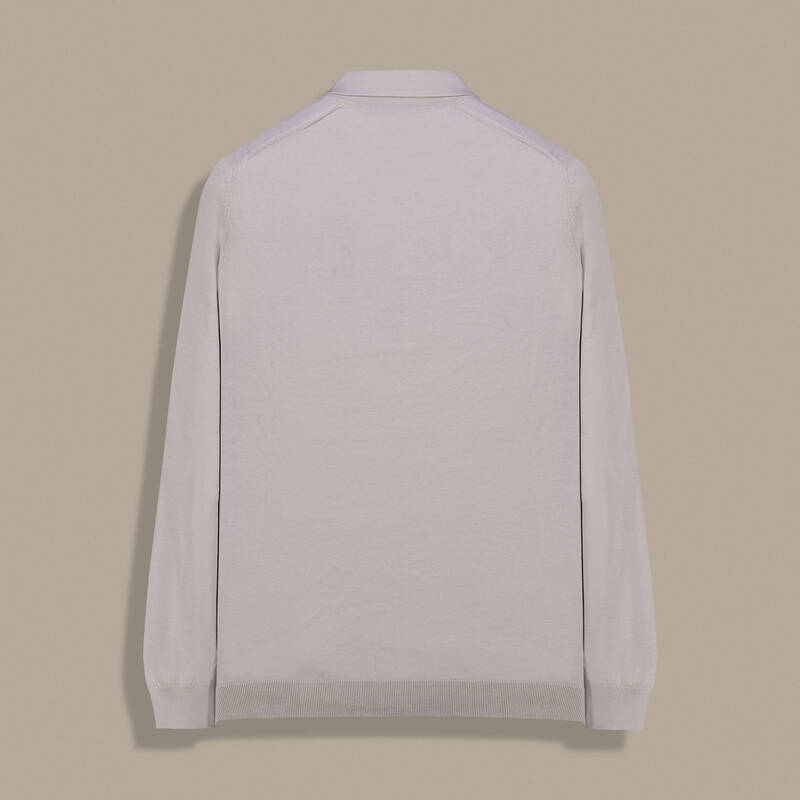 Düğmeli Polo Yaka Desenli Taş Rengi Triko - 2