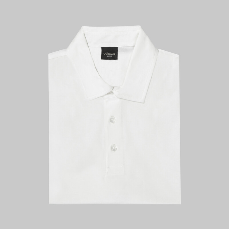 Erkek Polo Yaka Beyaz Tişört - SARTORIA