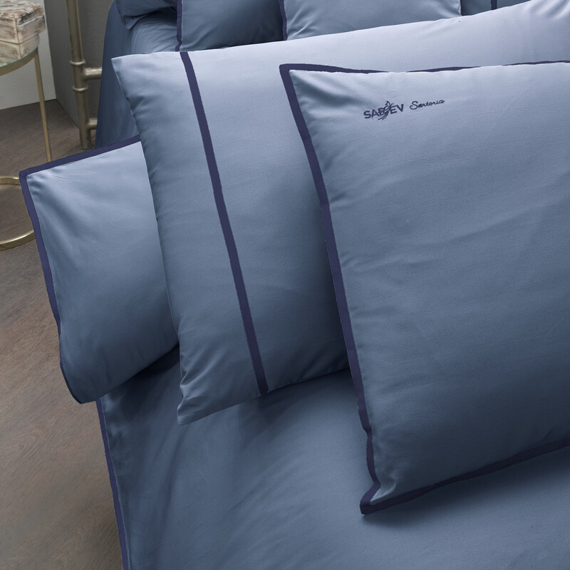 Sartoria Pamuk Saten Nevresim Takımı Çift Kişilik Açık Mavi - SAREV