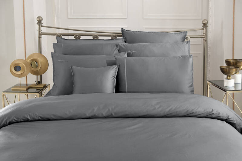 Sartoria Pamuk Saten Nevresim Takımı King Size Gri - 3