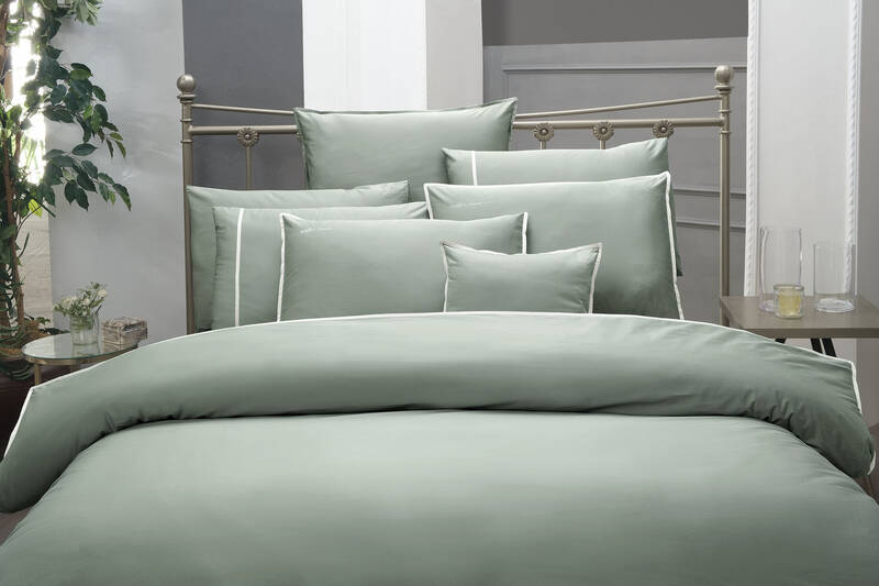 Sartoria Pamuk Saten Nevresim Takımı King Size Yeşil - 3