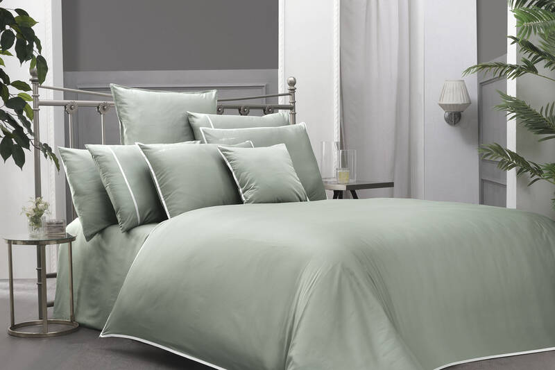 Sartoria Pamuk Saten Nevresim Takımı King Size Yeşil - 2