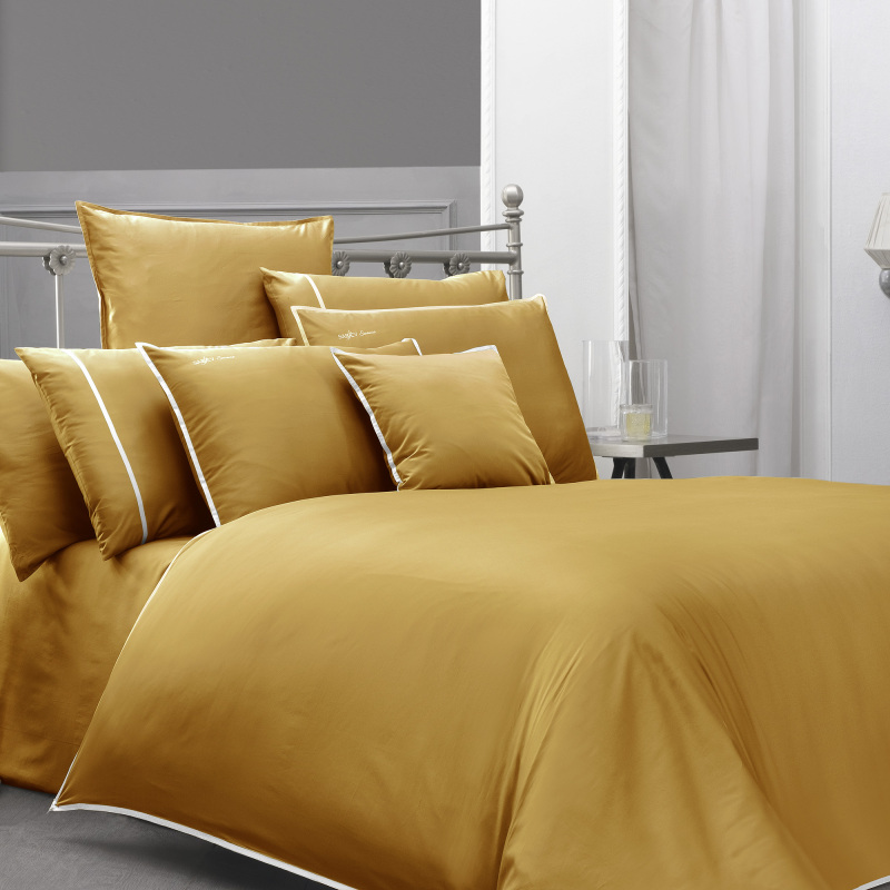 Sartoria Pamuk Saten King Size Nevresim Takımı Sarı 