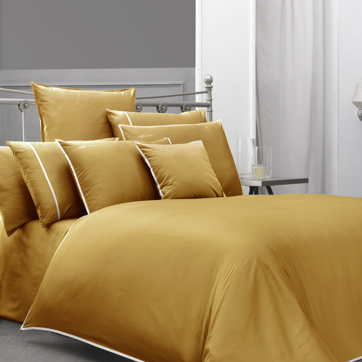 Sartoria Pamuk Saten King Size Nevresim Takımı Sarı - 2