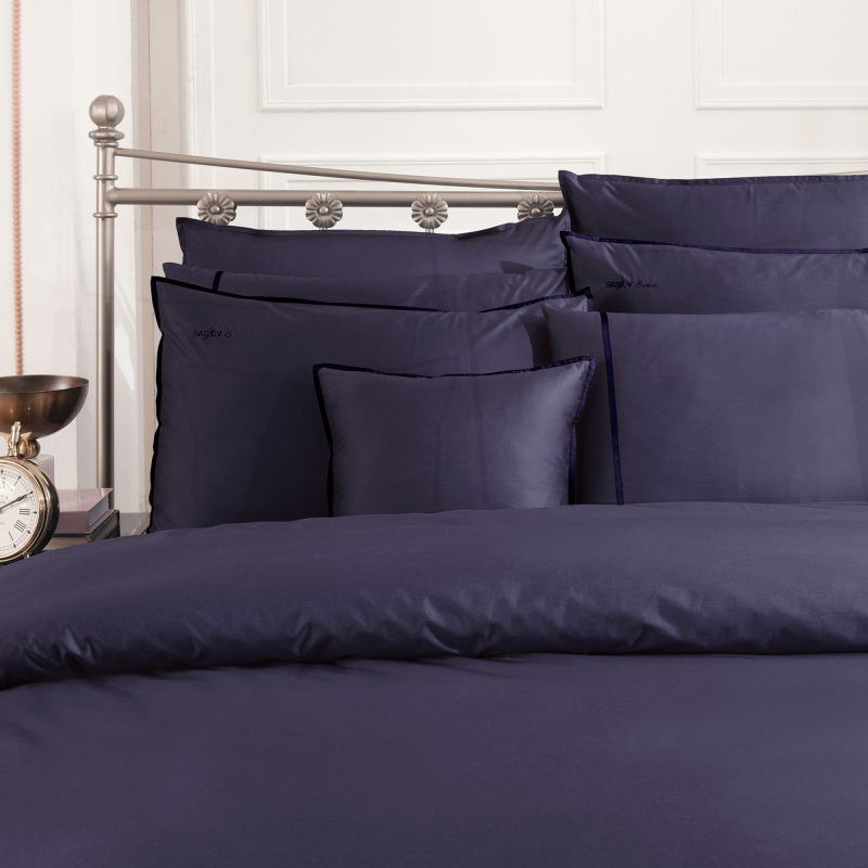 Sartoria Pamuk Saten Nevresim Takımı King Size Lacivert - SAREV