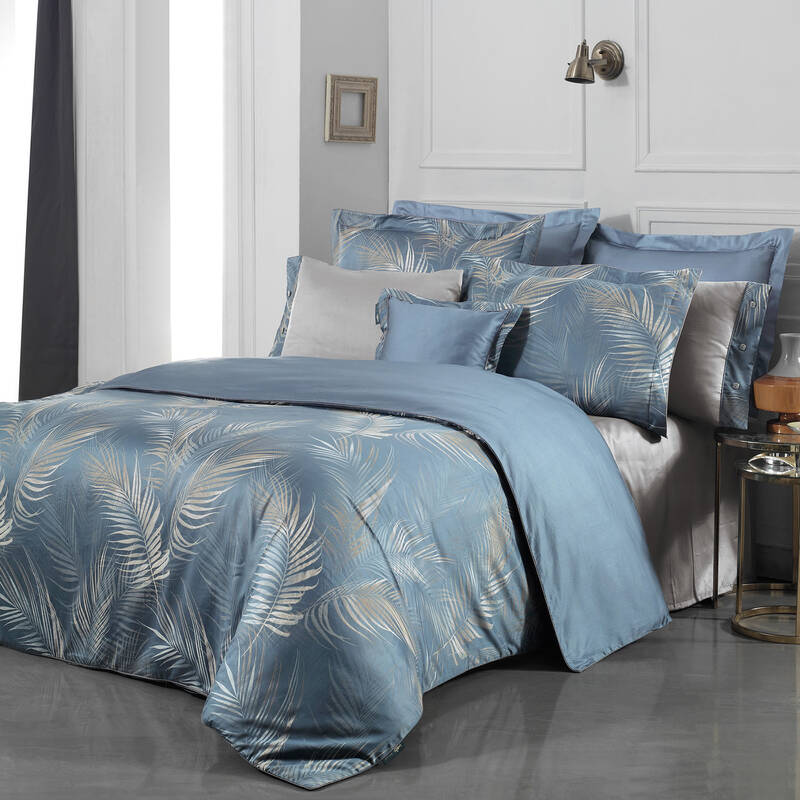 Saturn Jakarlı Çift Kişilik Mavi Nevresim Takımı - 2