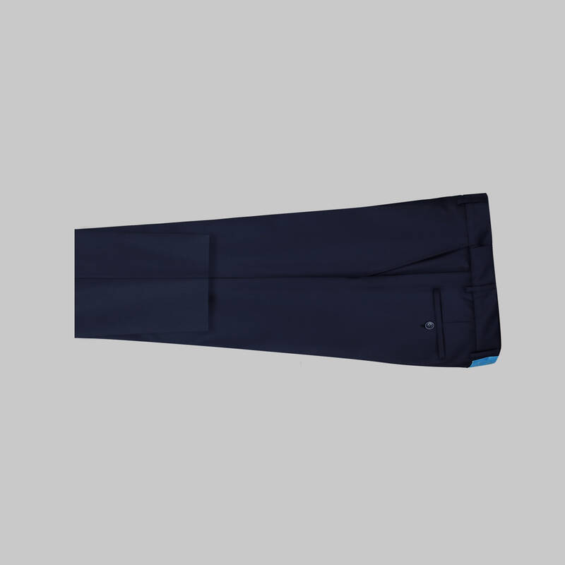 Saxon Koyu Lacivert Yün Kumaş Pantolon - 3