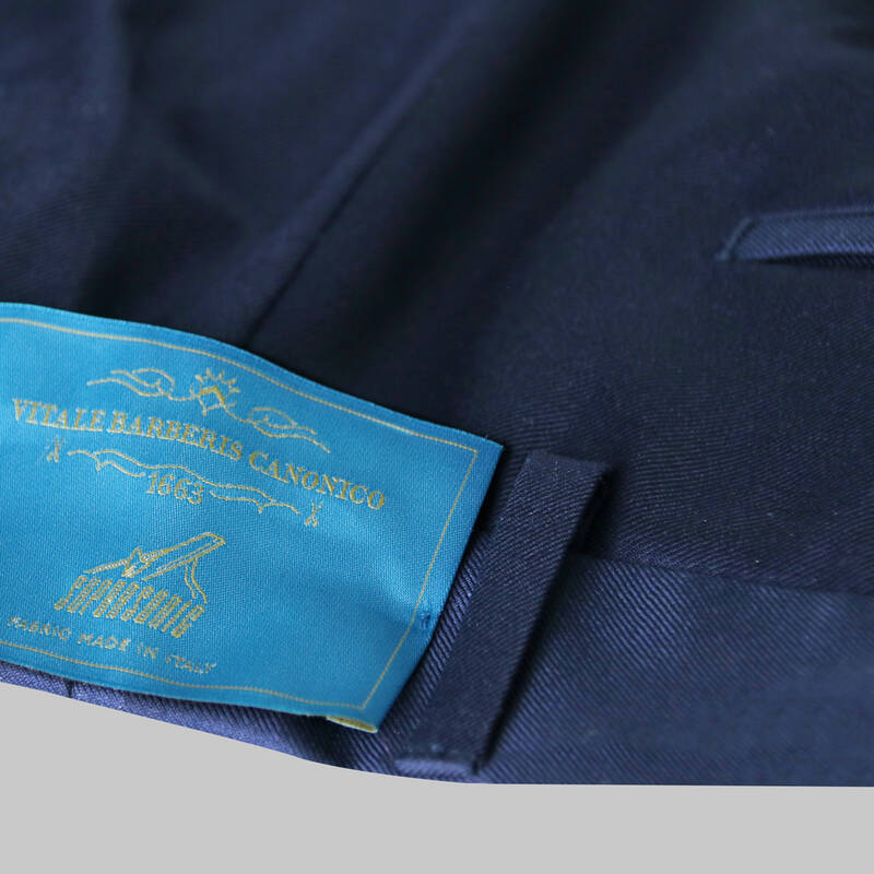 Saxon Koyu Lacivert Yün Kumaş Pantolon - 5