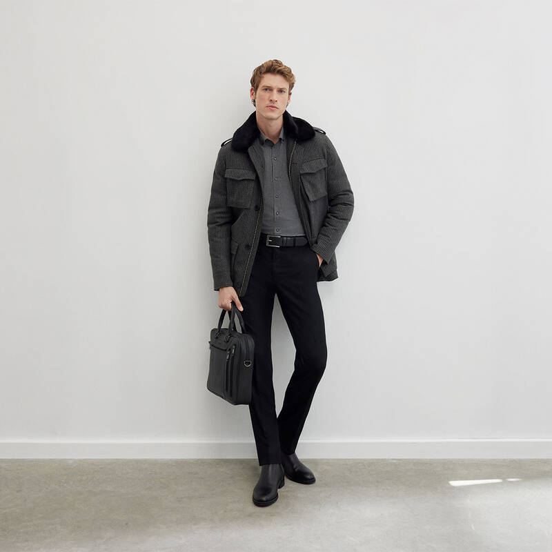 Saxon Siyah Kumaş Pantolon - 1