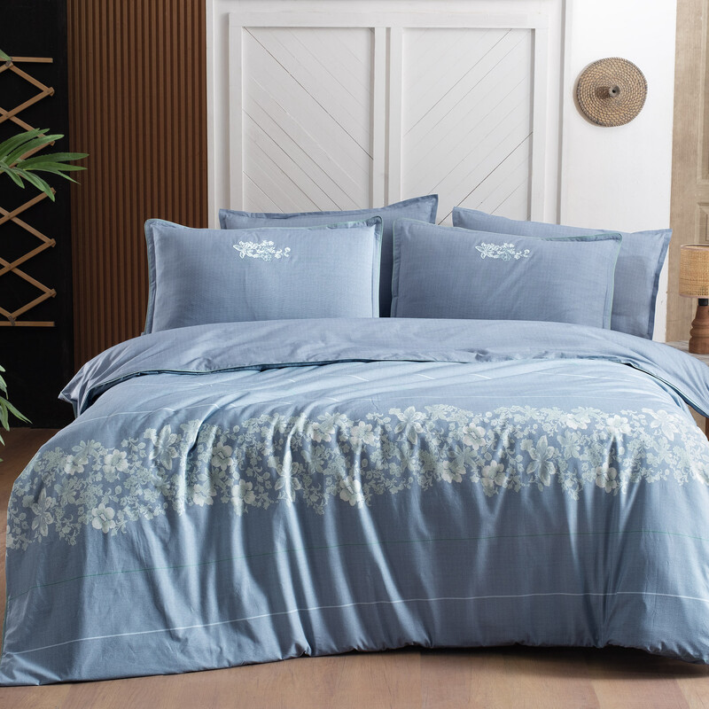 Sedona Fancy Mavi Çift Kişilik Nevresim Takımı 