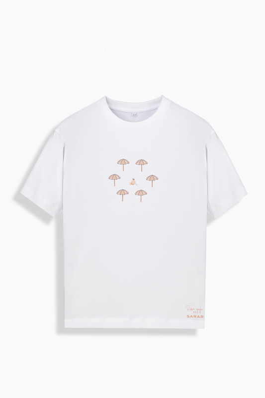 Şemsiye Desenli Beyaz Çocuk Tişört - SARAR