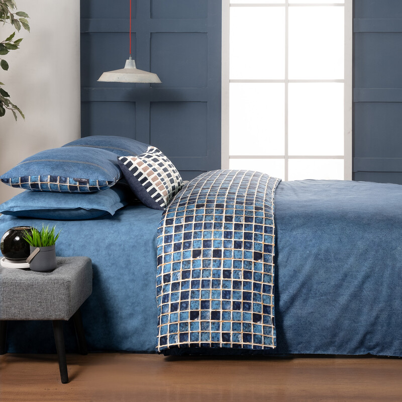 Sensa Saten King Size İndigo Nevresim Takımı 