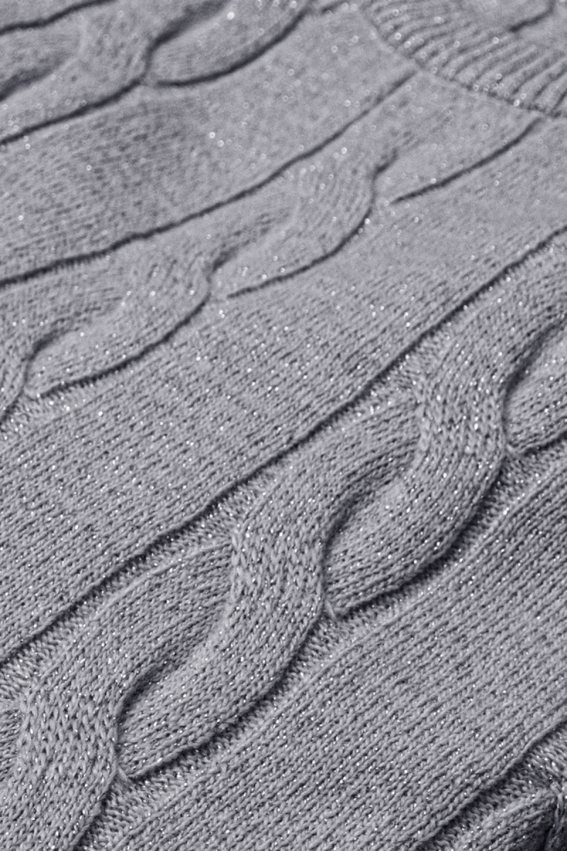 Seraphine Bisiklet Yaka Gri Triko - 3