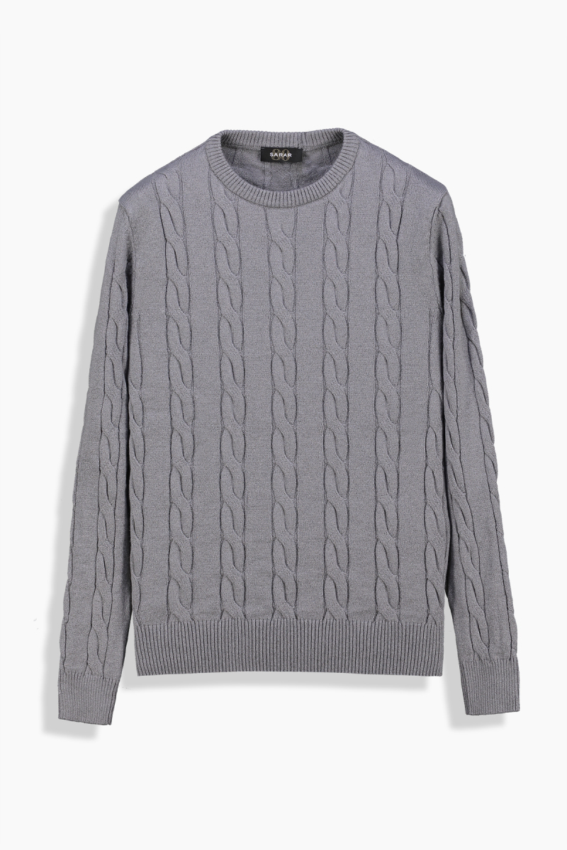 Seraphine Bisiklet Yaka Gri Triko - 1