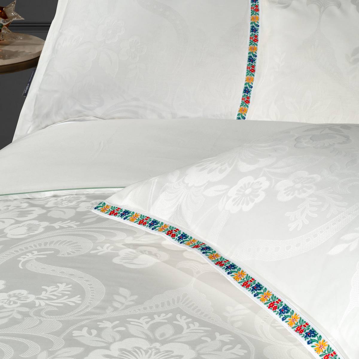 Shakira Jakarlı Saten Nevresim Takımı Çift Kişilik - 3