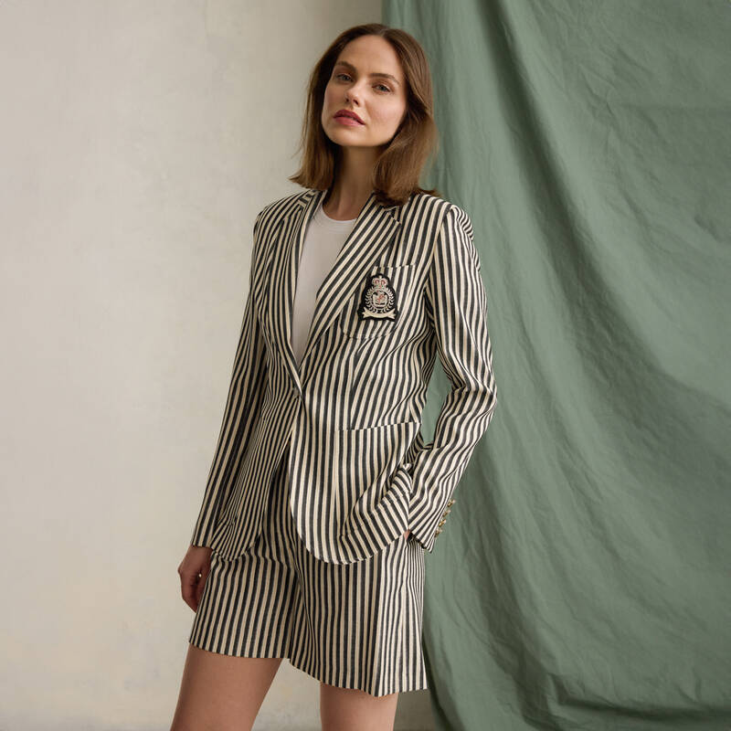 Sheryl Çizgili Siyah Şort - 1