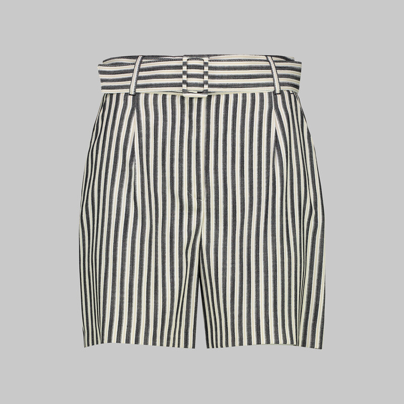 Sheryl Çizgili Siyah Şort - SARAR WOMAN