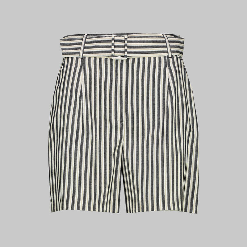 Sheryl Çizgili Siyah Şort - 2