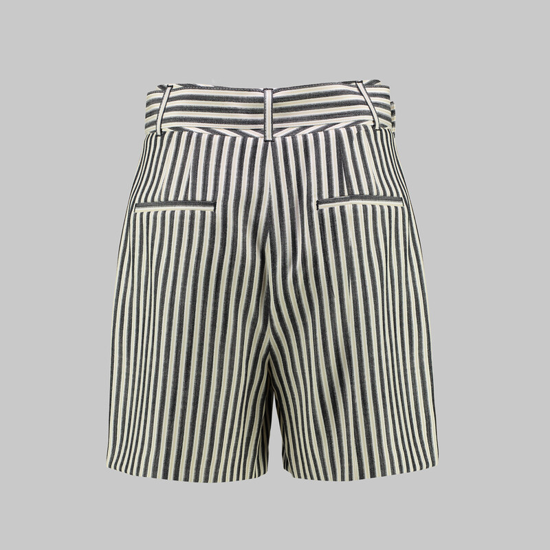 Sheryl Çizgili Siyah Şort - SARAR WOMAN