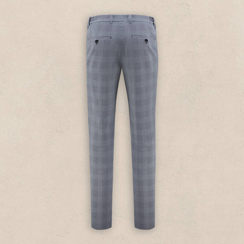 Siduri Ekose Koyu Mavi Pantolon - 2