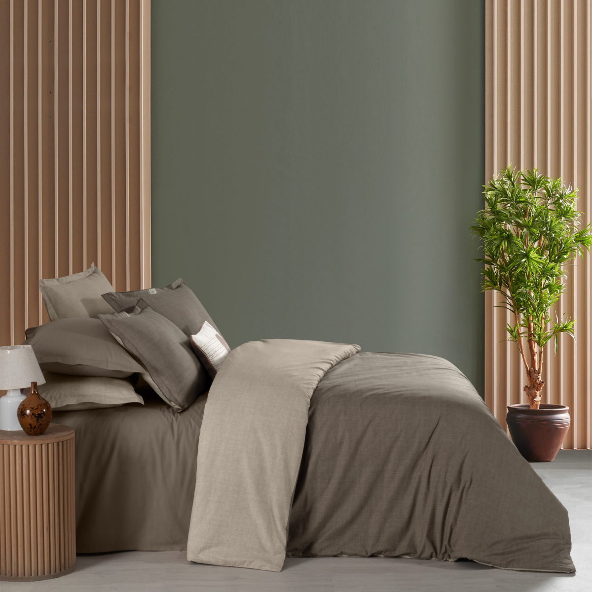 Solo Tone Ranforce Nevresim Takımı Tek Kişilik Mocha - 2