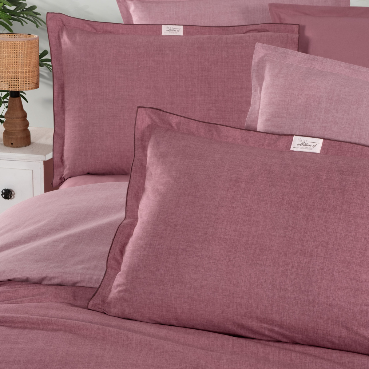 Solo Tone Ranforce Nevresim Takımı Tek Kişilik Pembe - 3