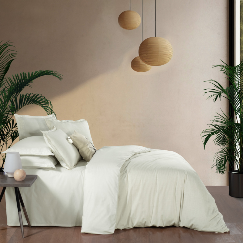 Solo Tone Ranforce Nevresim Takımı Çift Kişilik Ekru - SAREV