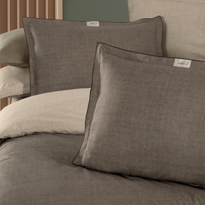 Solo Tone Ranforce Nevresim Takımı Çift Kişilik Mocha - SAREV