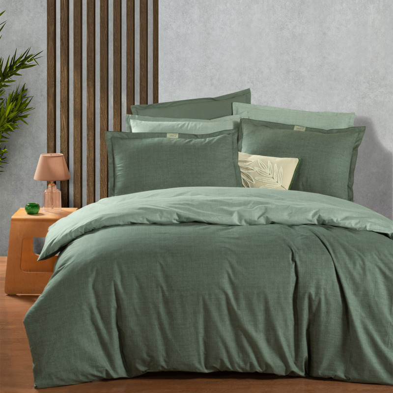 Solo Tone Ranforce Nevresim Takımı Tek Kişilik Yeşil - SAREV